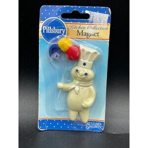 Pilsbury Doughboy Vintage Magnet New  Holding Balloons Pompoms Sealed 2003